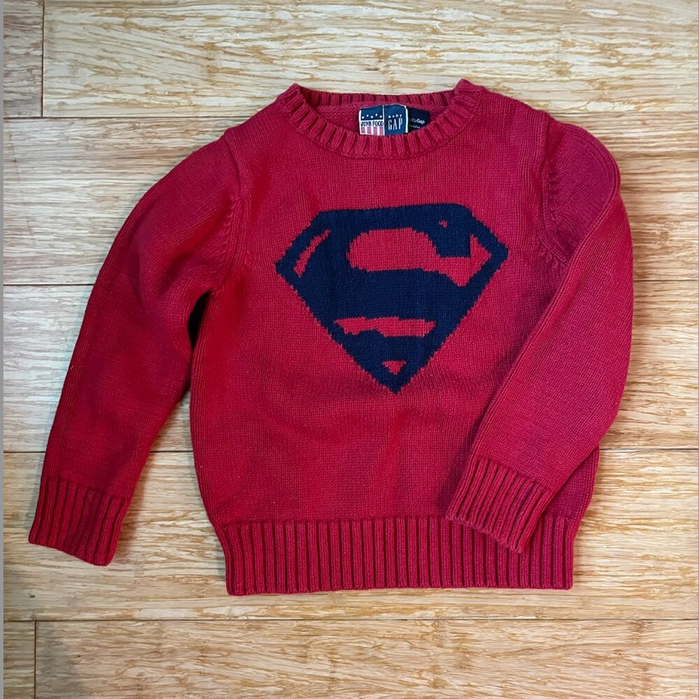 NEVER WORN Red Baby GAP Superman Sweater